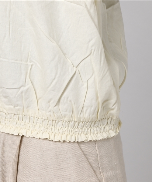 niko and...（ニコアンド）の「CRシュウマイ短丈ブラウス（シャツ/ブラウス・レディース・クリーム/ブラック/グリーン・LARGE/MEDIUM）」の4枚目の写真