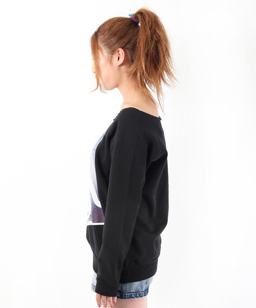 X-girl（エックスガール）の「ON BOARD SWEAT TOP（スウェット・レディース・ホワイト/ブラック・1/2）」の3枚目の写真