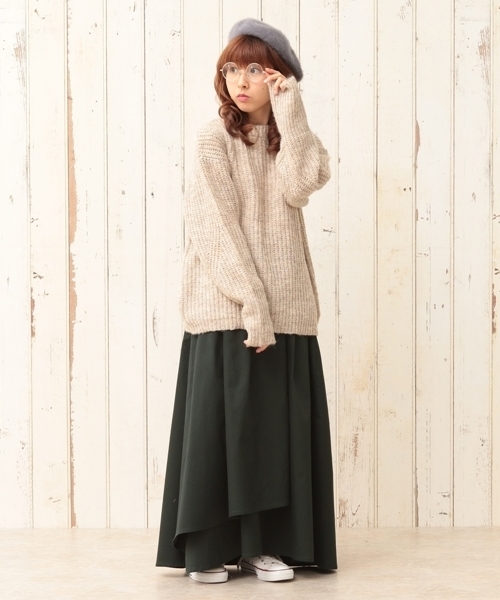 cepo(セポ)の「ウエポンラップスカート(スカート・レディース・ネイビー/グリーン/キャメル・M)」の2枚目の写真