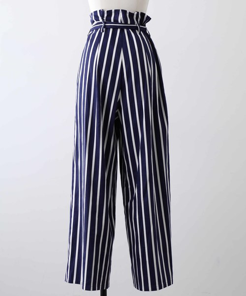 STUDIOUS SELECT(ステュディオスセレクト)の「【MUVEIL】ハイウエストワイドパンツ MA74FP010(その他パンツ・レディース・ブラック/ブルー/ホワイト×ネイビー・38/36)」の7枚目の写真