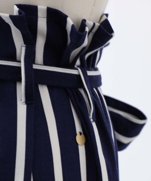 STUDIOUS SELECT(ステュディオスセレクト)の「【MUVEIL】ハイウエストワイドパンツ MA74FP010(その他パンツ・レディース・ブラック/ブルー/ホワイト×ネイビー・38/36)」の9枚目の写真