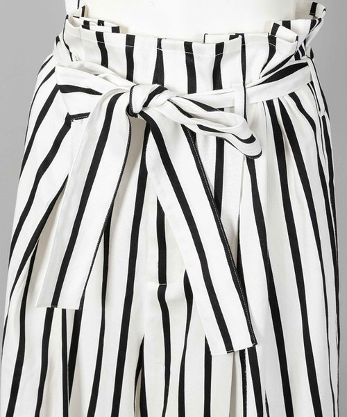 STUDIOUS SELECT(ステュディオスセレクト)の「【MUVEIL】ハイウエストワイドパンツ MA74FP010(その他パンツ・レディース・ブラック/ブルー/ホワイト×ネイビー・38/36)」の8枚目の写真