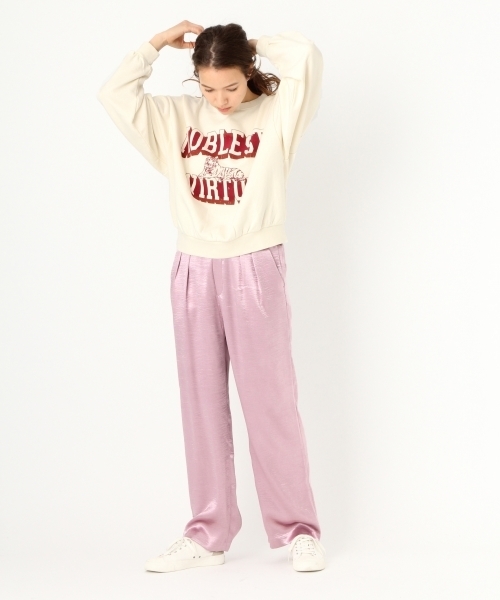 niko and...（ニコアンド）の「オリジナルピカピカサテンパンツ（その他パンツ・レディース・ベージュ/グレー/ピンク・3/4）」の6枚目の写真