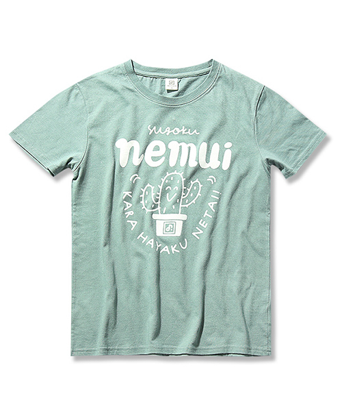 devirock（デビロック）の「わかるさんコラボ レディースプリント半袖Tシャツ カットソー（Tシャツ/カットソー・レディース・グレー系その他/ホワイト系その他/グリーン系その他/ブラック系その他・M/L）」の10枚目の写真