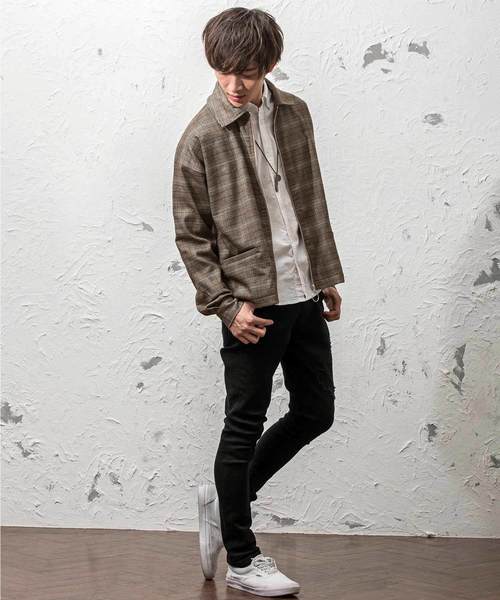 MinoriTY(マイノリティ)の「ハリントンジャケット スイングトップ 無地 ストライプ チェック 韓国(ブルゾン・メンズ・ブラック/ベージュ/ネイビー/ブラック系その他/ブラウン系その他/ブルー系その他/ワイン/ブラック系その他2/グレー系その他/レッド系その他・L/M)」の16枚目の写真
