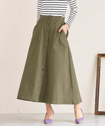 Pierrot | フロントボタンロングスカート/チノスカート(スカート)