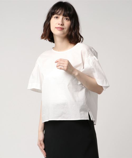 NATURAL BEAUTY BASIC(ナチュラルビューティーベーシック)の「【雑誌掲載】バックリボンドロップショルダーブラウス(シャツ/ブラウス・レディース・ネイビー/イエロー/ホワイト系その他・SMALL/MEDIUM)」の6枚目の写真