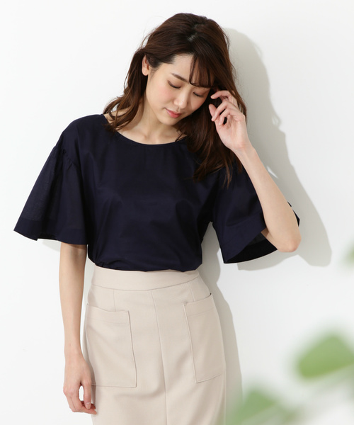 NATURAL BEAUTY BASIC(ナチュラルビューティーベーシック)の「【雑誌掲載】バックリボンドロップショルダーブラウス(シャツ/ブラウス・レディース・ネイビー/イエロー/ホワイト系その他・SMALL/MEDIUM)」の12枚目の写真