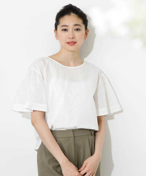 NATURAL BEAUTY BASIC(ナチュラルビューティーベーシック)の「【雑誌掲載】バックリボンドロップショルダーブラウス(シャツ/ブラウス・レディース・ネイビー/イエロー/ホワイト系その他・SMALL/MEDIUM)」の13枚目の写真