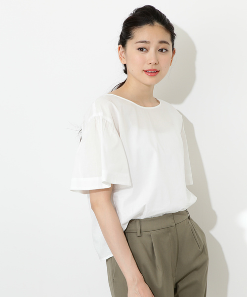 NATURAL BEAUTY BASIC(ナチュラルビューティーベーシック)の「【雑誌掲載】バックリボンドロップショルダーブラウス(シャツ/ブラウス・レディース・ネイビー/イエロー/ホワイト系その他・SMALL/MEDIUM)」の14枚目の写真