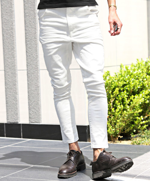 LUXSTYLE（ラグスタイル）の「デニムサルエルパンツ（デニムパンツ・メンズ・ブルー/ホワイト/ベージュ/インディゴブルー/ブラック・XL/L/M/S）」の2枚目の写真