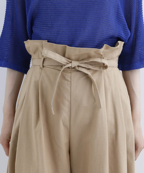 MERLOT（メルロー）の「コットンリネンハイウエストリボンワイドパンツ2759（その他パンツ・レディース・ブラック/ベージュ/グレー/カーキ・FREE）」の17枚目の写真