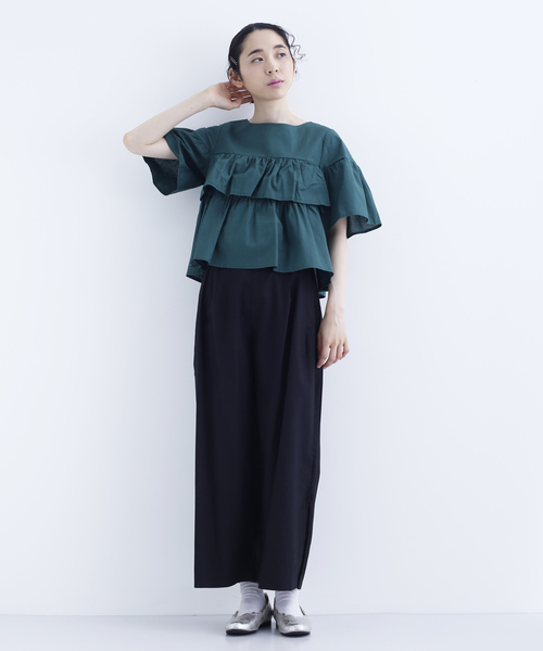 MERLOT（メルロー）の「コットンリネンハイウエストリボンワイドパンツ2759（その他パンツ・レディース・ブラック/ベージュ/グレー/カーキ・FREE）」の6枚目の写真