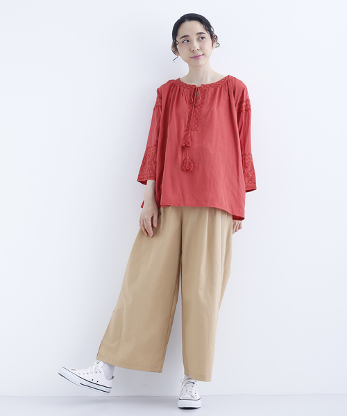 MERLOT（メルロー）の「コットンリネンハイウエストリボンワイドパンツ2759（その他パンツ・レディース・ブラック/ベージュ/グレー/カーキ・FREE）」の22枚目の写真