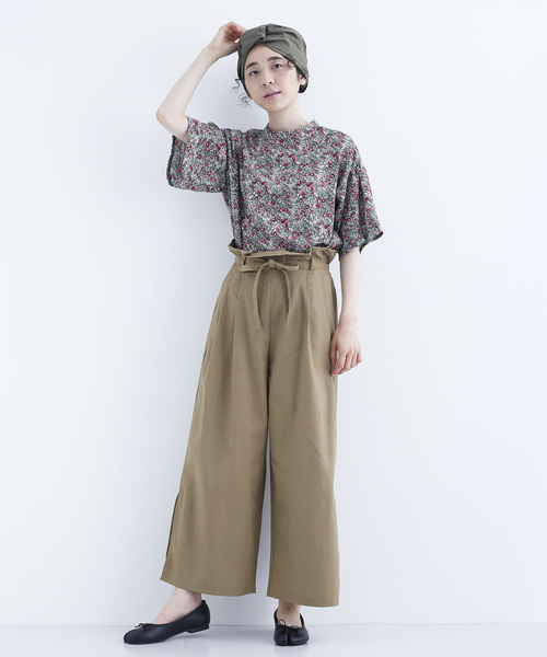 MERLOT（メルロー）の「コットンリネンハイウエストリボンワイドパンツ2759（その他パンツ・レディース・ブラック/ベージュ/グレー/カーキ・FREE）」の10枚目の写真