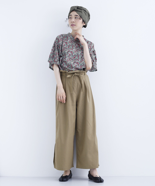 MERLOT（メルロー）の「コットンリネンハイウエストリボンワイドパンツ2759（その他パンツ・レディース・ブラック/ベージュ/グレー/カーキ・FREE）」の7枚目の写真