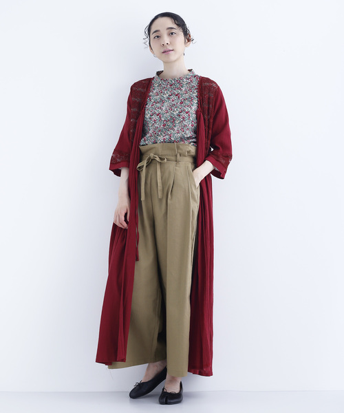 MERLOT（メルロー）の「コットンリネンハイウエストリボンワイドパンツ2759（その他パンツ・レディース・ブラック/ベージュ/グレー/カーキ・FREE）」の16枚目の写真