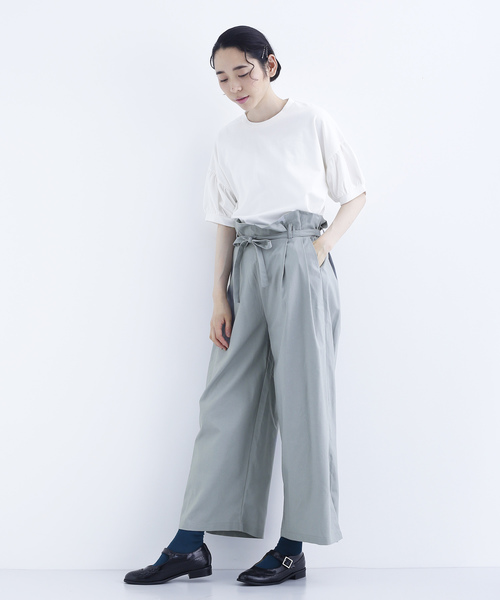 MERLOT（メルロー）の「コットンリネンハイウエストリボンワイドパンツ2759（その他パンツ・レディース・ブラック/ベージュ/グレー/カーキ・FREE）」の19枚目の写真