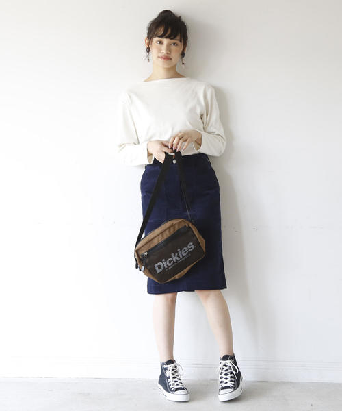 coen（コーエン）の「ストレッチコーデュロイタイトミディアムスカート（スカート・レディース・ダークグレー/ベージュ/ネイビー/ダークブラウン・LARGE/MEDIUM/SMALL）」の13枚目の写真