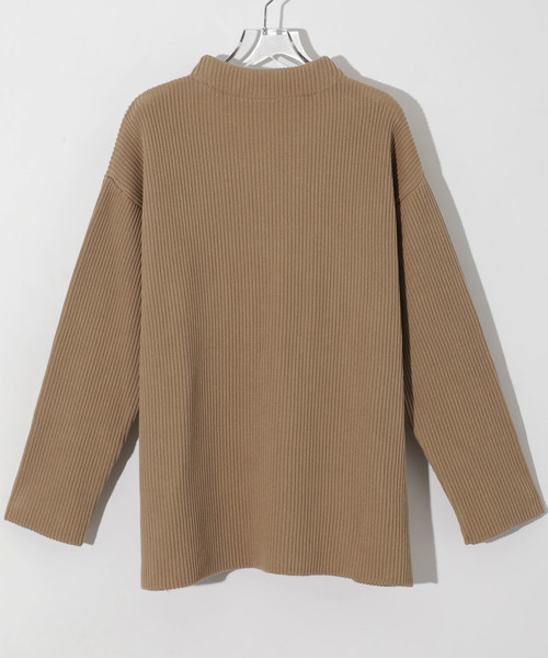 STUDIOUS（ステュディオス）の「【STUDIOUS】リブ編みモックネック（ニット/セーター・メンズ・アイボリー/ネイビー/キャメル・1/2/3）」の4枚目の写真