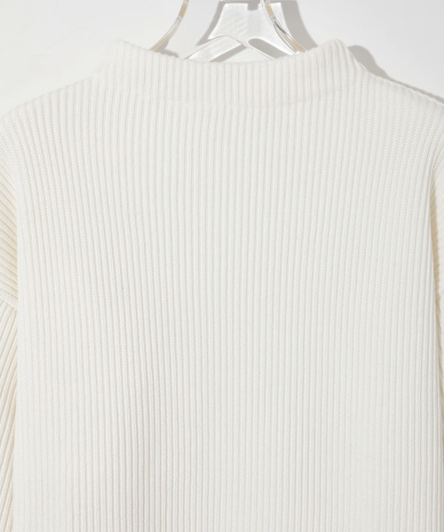 STUDIOUS（ステュディオス）の「【STUDIOUS】リブ編みモックネック（ニット/セーター・メンズ・アイボリー/ネイビー/キャメル・1/2/3）」の6枚目の写真
