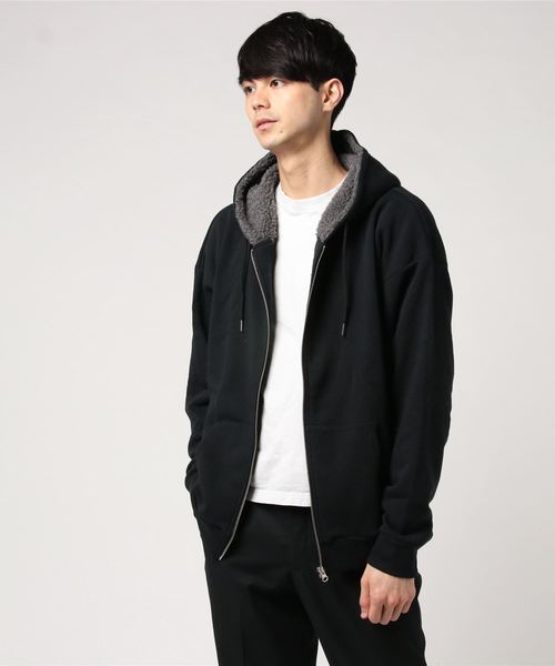 ADMIX/ATELIER SAB MEN(アドミックスアトリエサブメン)の「裏ボア スウェット ドルマン袖 ジップアップ パーカー(パーカー・メンズ・ブラック/チャコールグレー/ネイビー・48/50)」の4枚目の写真