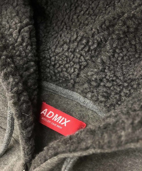 ADMIX/ATELIER SAB MEN(アドミックスアトリエサブメン)の「裏ボア スウェット ドルマン袖 ジップアップ パーカー(パーカー・メンズ・ブラック/チャコールグレー/ネイビー・48/50)」の18枚目の写真