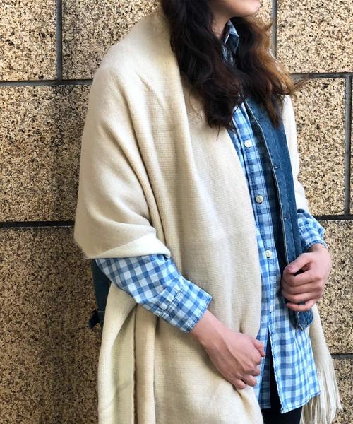 GREEN BOWL(グリーンボウル)の「GREEN BOWL Checked Pattern BleachWork Shirts/グリーンボウル チェック 柄 ブリーチ ワーク シャツ(シャツ/ブラウス・メンズ・インディゴブルー・40/38)」の1枚目の写真
