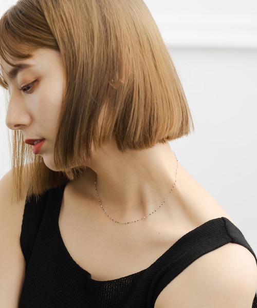 mb-necklace2-02073 メタルトップ コード チョーカーネックレス