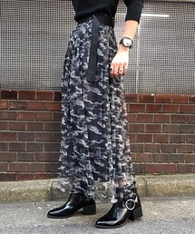 PAGEBOY | 迷彩チュールプリーツスカート(スカート)