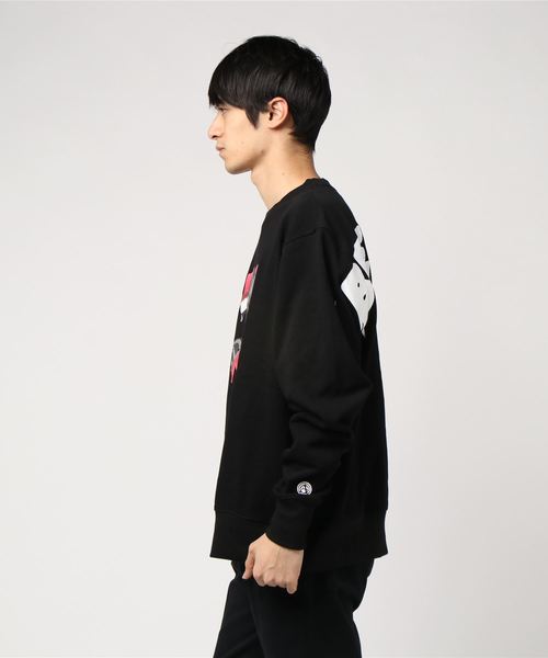 BEEN TRILL（ビーントリル）の「BEEN TRILL/ビーントリル×GAコラボ・ショルダープリントクルースウェット（スウェット・メンズ・ホワイト/ブラック/エメラルド・M/L）」の6枚目の写真