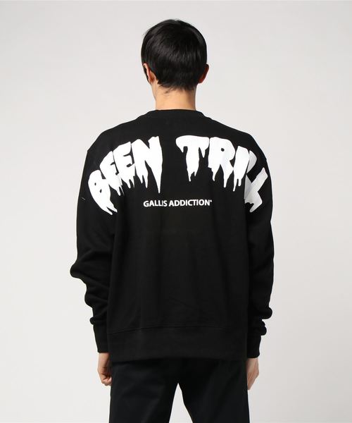 BEEN TRILL（ビーントリル）の「BEEN TRILL/ビーントリル×GAコラボ・ショルダープリントクルースウェット（スウェット・メンズ・ホワイト/ブラック/エメラルド・M/L）」の4枚目の写真