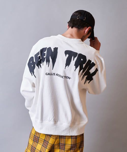 BEEN TRILL（ビーントリル）の「BEEN TRILL/ビーントリル×GAコラボ・ショルダープリントクルースウェット（スウェット・メンズ・ホワイト/ブラック/エメラルド・M/L）」の2枚目の写真