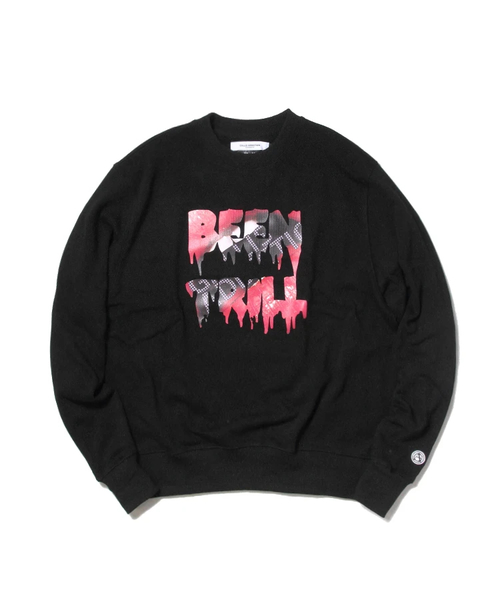 BEEN TRILL（ビーントリル）の「BEEN TRILL/ビーントリル×GAコラボ・ショルダープリントクルースウェット（スウェット・メンズ・ホワイト/ブラック/エメラルド・M/L）」の9枚目の写真