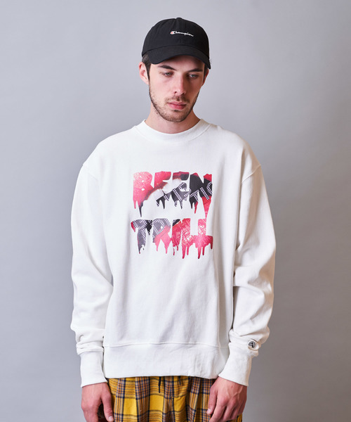 BEEN TRILL（ビーントリル）の「BEEN TRILL/ビーントリル×GAコラボ・ショルダープリントクルースウェット（スウェット・メンズ・ホワイト/ブラック/エメラルド・M/L）」の21枚目の写真