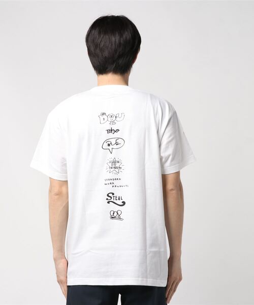 DOUBLE STEAL（ダブルスティール）の「MARK LINE Ｔシャツ（Tシャツ/カットソー・メンズ・ホワイト/ブラック/ナチュラル/ミント/ラベンダー・MEDIUM/LARGE/X-LARGE/XX-LARGE）」の6枚目の写真