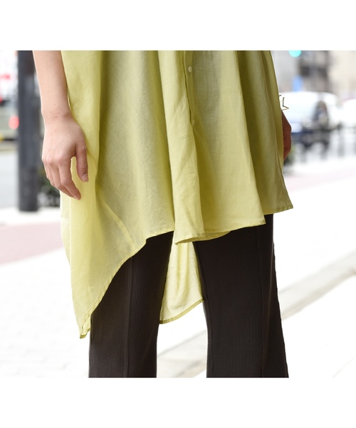 LHELBIE（レルビエ）の「シアー2WAYロング丈ベルト付きシャツ（シャツ/ブラウス・レディース・イエロー/ブラック/オフホワイト・M）」の13枚目の写真