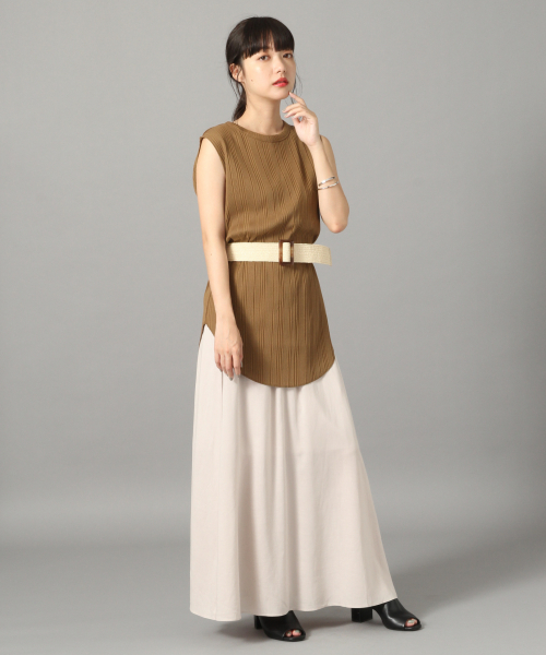 LOWRYS FARM（ローリーズファーム）の「テレコリブＳＥＴＵＰノースリーブ　840467（Tシャツ/カットソー・レディース・チャコールグレー/ブラウン/アイボリー・FREE）」の7枚目の写真