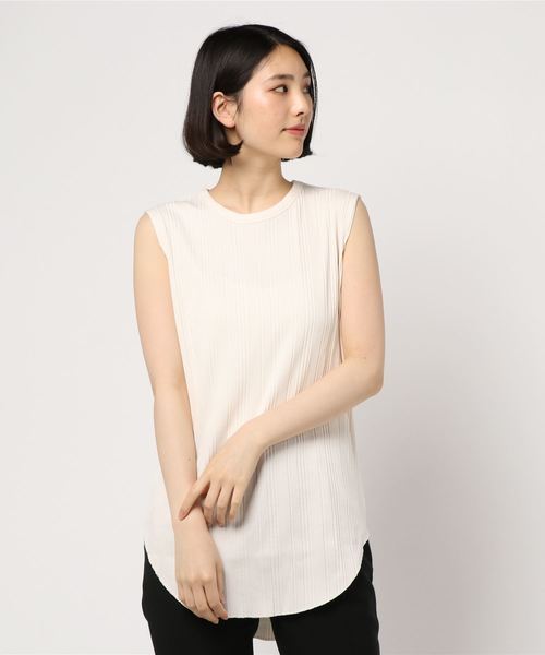 LOWRYS FARM（ローリーズファーム）の「テレコリブＳＥＴＵＰノースリーブ　840467（Tシャツ/カットソー・レディース・チャコールグレー/ブラウン/アイボリー・FREE）」の12枚目の写真