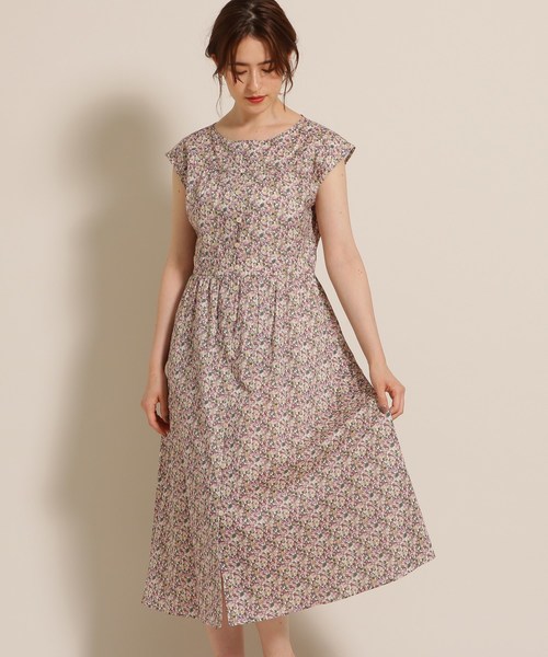 タック入り花柄ワンピース ワンピース Anatelier アナトリエ のファッション ワンピース Lサイズあり ワンピース リバティ セール