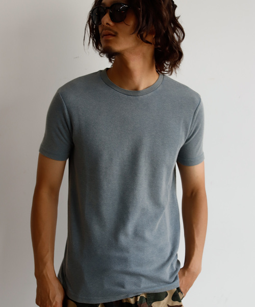 Auntie Rosa Holiday(アンティローザホリデー)の「【Holiday】ウォッシュ加工リブtee(Tシャツ/カットソー・メンズ・ブラック/ブルー/ボルドー・MEDIUM/LARGE/X-LARGE)」の3枚目の写真