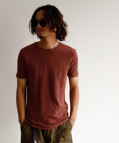 Auntie Rosa Holiday(アンティローザホリデー)の「【Holiday】ウォッシュ加工リブtee(Tシャツ/カットソー・メンズ・ブラック/ブルー/ボルドー・MEDIUM/LARGE/X-LARGE)」の2枚目の写真