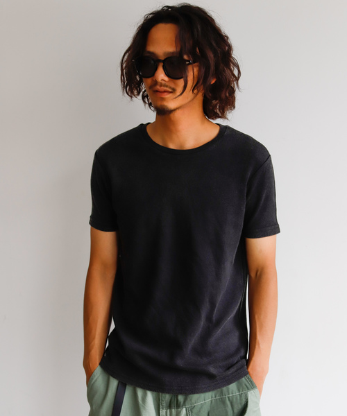 Auntie Rosa Holiday(アンティローザホリデー)の「【Holiday】ウォッシュ加工リブtee(Tシャツ/カットソー・メンズ・ブラック/ブルー/ボルドー・MEDIUM/LARGE/X-LARGE)」の1枚目の写真