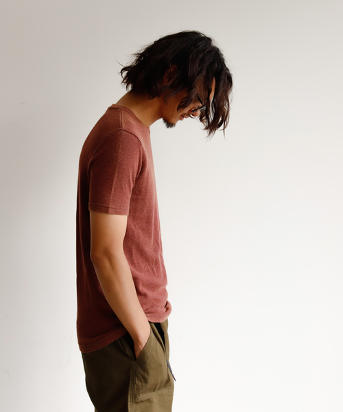 Auntie Rosa Holiday(アンティローザホリデー)の「【Holiday】ウォッシュ加工リブtee(Tシャツ/カットソー・メンズ・ブラック/ブルー/ボルドー・MEDIUM/LARGE/X-LARGE)」の8枚目の写真