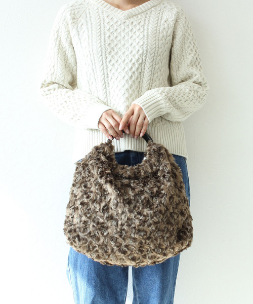 正規品低価格 Four Three リングハンドルエコファーbag トートバッグ Three バッグ Time スリーフォータイム のファッション Four セール