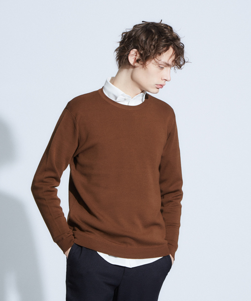 RECENCY OF MINE(リーセンシー オブ マイン)の「【Recency of Mine】FLEX ウォッシャブルクルーニット(ニット/セーター・メンズ・ブラック/ブラウン/オフホワイト/ブルー・44/46/48/50)」の3枚目の写真