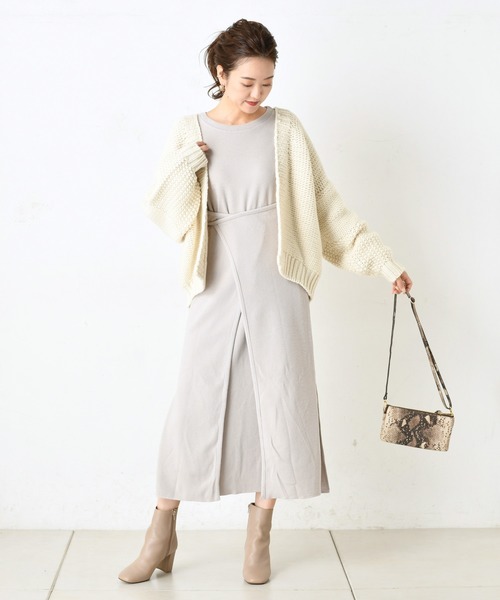 DouDou(ドゥドゥ)の「手編みカーディガン(カーディガン/ボレロ・レディース・モカ/ホワイト系その他・FREE)」の15枚目の写真