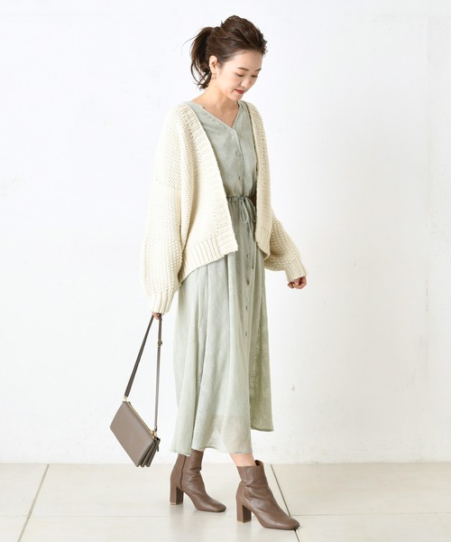 DouDou(ドゥドゥ)の「手編みカーディガン(カーディガン/ボレロ・レディース・モカ/ホワイト系その他・FREE)」の14枚目の写真