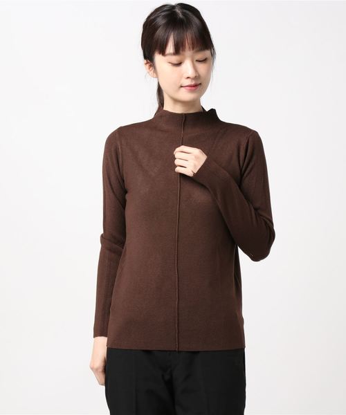 PARKS TOKYO SELECT（パークストウキョウセレクト）の「ｼﾝﾌﾟﾙﾌﾟﾁﾊｲｼﾙｷｰﾈｯｸﾆｯﾄ（ニット/セーター・レディース・ホワイト/ブラック/ダークブラウン・FREE）」の6枚目の写真