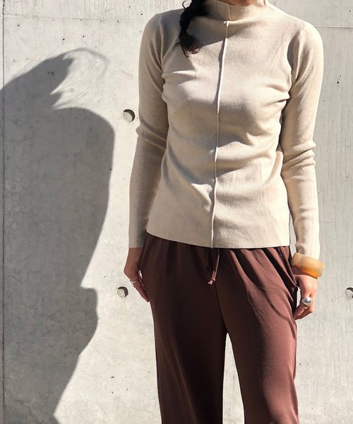 PARKS TOKYO SELECT（パークストウキョウセレクト）の「ｼﾝﾌﾟﾙﾌﾟﾁﾊｲｼﾙｷｰﾈｯｸﾆｯﾄ（ニット/セーター・レディース・ホワイト/ブラック/ダークブラウン・FREE）」の16枚目の写真